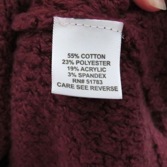 Long Sweater Women Sz S Maurice's Maroon Pullover Cowl Neck Sleeveless Tunic - Picture 4 of 7